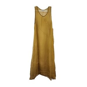 Homefrocks Women's 100% Silk ORGANZA Peasant Sleeveless Maxi Dress - S